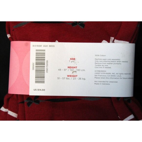 NWT 2008 Gymboree Holiday Friends Bow Leggings sz 2T Red Ribbon Cute Comfort - Picture 3 of 3